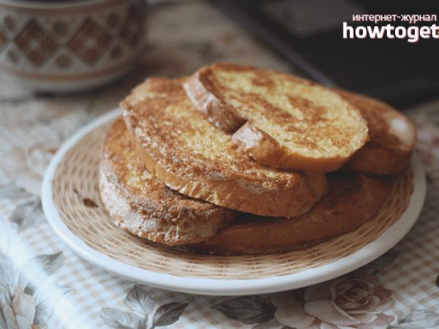 Гренки из белого хлеба: рецепты для завтрака Как готовить гренки из хлеба с яйцом